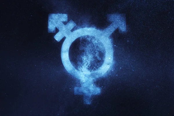 Simbolul transgender. Semn de gen trans. Abstract noapte cer backg — Fotografie, imagine de stoc