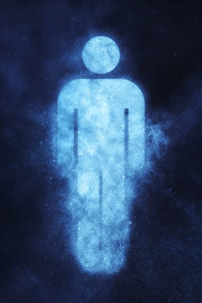 Mężczyzna znak. Symbol męskiej. Noc streszczenie tło nieba — Zdjęcie stockowe