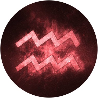 Kova burcu işareti beyaz arkaplanda izole