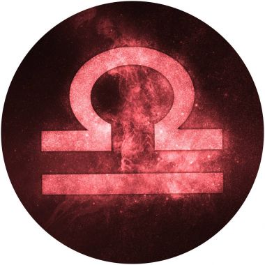 Terazi burcu işareti beyaz arkaplanda izole