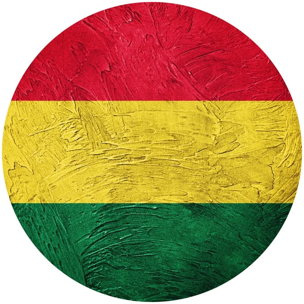 Grunge 玻利维亚国旗。玻利维亚的按钮标志分离白色背面 — 图库照片