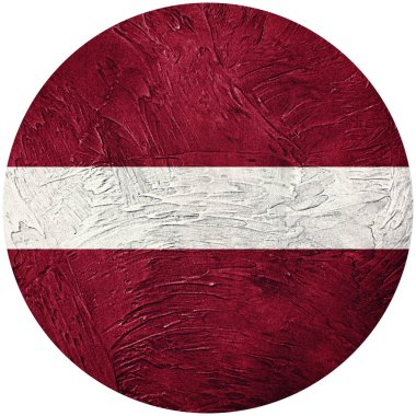 Grunge Letonya bayrağı. Letonya düğmesini bayrak Isolated beyaz backgro