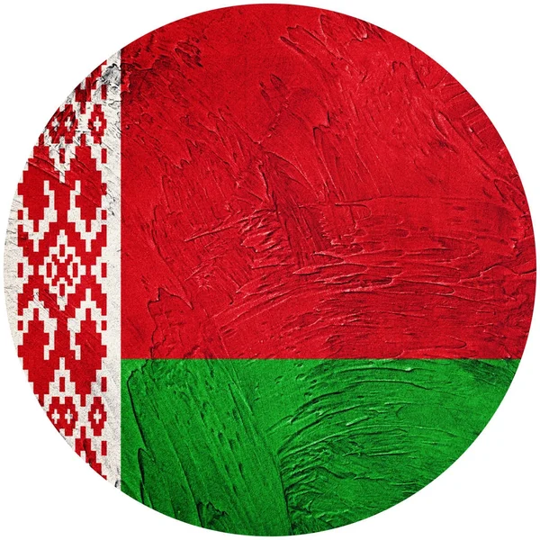 Grunge Fehéroroszország zászlaja. Belorusz gombra, zászló elkülönített fehér b — Stock Fotó