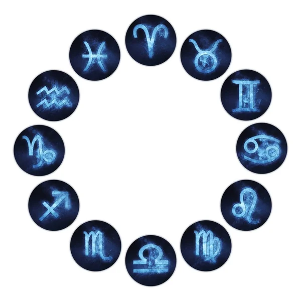 Znaki zodiaku przycisków. Koło horoskop. Zestaw symboli horoskop — Zdjęcie stockowe