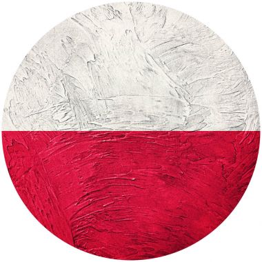 Grunge Polonya bayrağı. Polonya düğmesini bayrak Isolated beyaz backgro