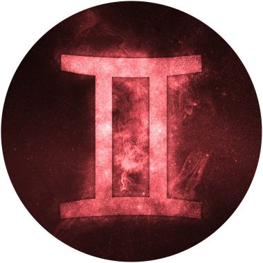 İkizler burcu işareti beyaz arkaplanda izole