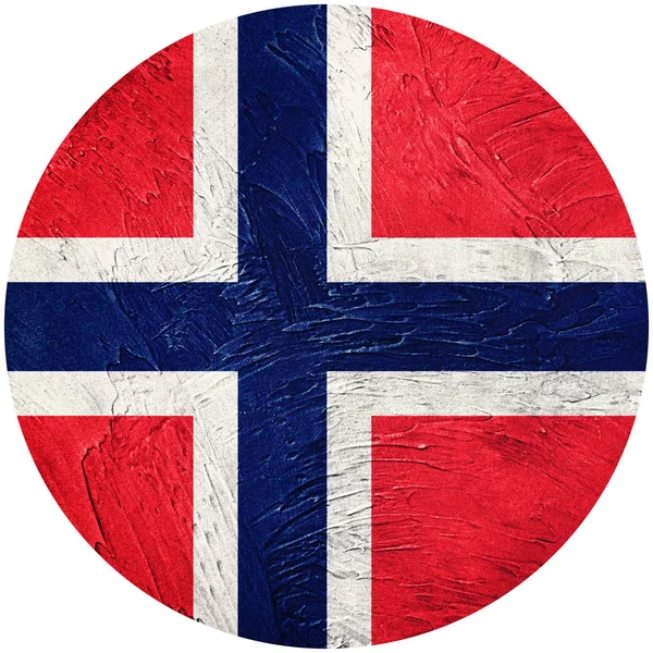Grunge Norveç bayrağı. Norveç düğmesini bayrak Isolated beyaz backgro — Stok fotoğraf