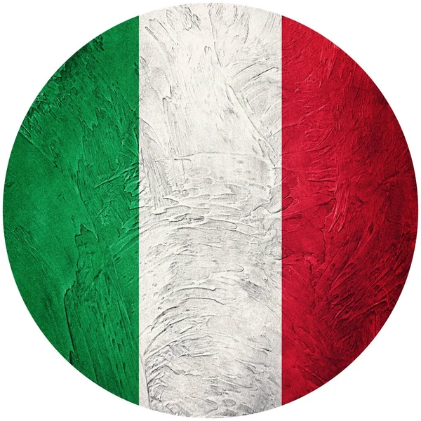 グランジ イタリアの国旗。イタリア ボタン フラグ分離された白い backgro — ストック写真