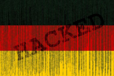 Veri kesmek Almanya bayrağı. İkili kod ile Alman bayrağı.