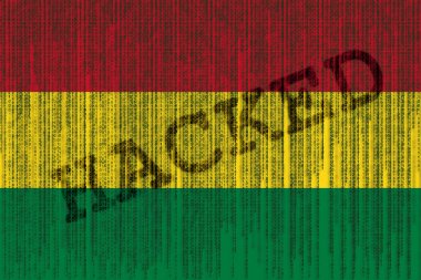 Veri kesmek Bolivya bayrak. İkili kod ile Bolivya bayrak.