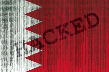 Veri kesmek Bahreyn bayrağı. İkili kod ile Bahreyn bayrağı.