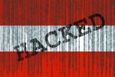 Veri kesmek Avusturya bayrağı. İkili kod ile Avusturya bayrağı.