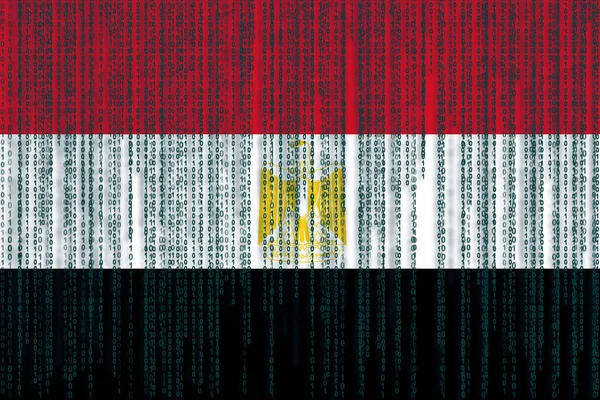 Data protection Egypt flag. Egyptian flag with grunge texture.