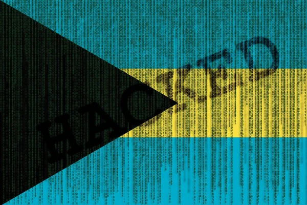 Kesmek Bahamalar bayrağı. İkili kod ile Bahamalar bayrağı.