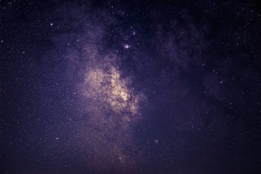Samanyolu galaksi arka plan yakın çekim, Samanyolunun. Uzun pozlama fotoğraf.