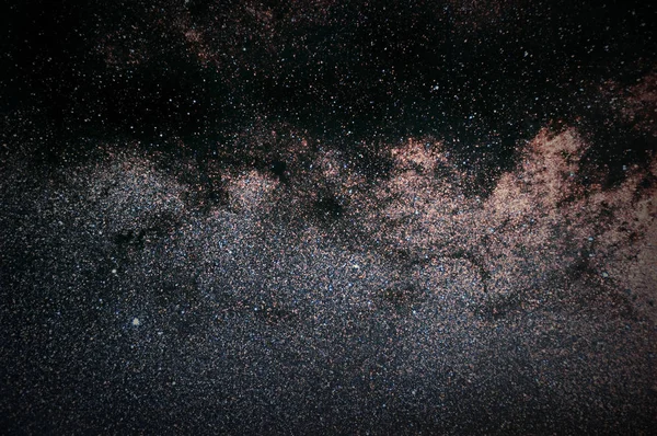 Milky Way Galaxy bakgrund närbild av Milky långt. Lång exponering fotografi. — Stockfoto