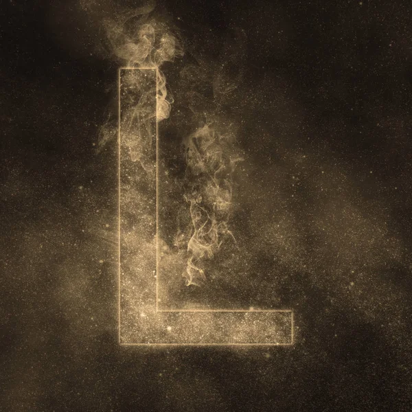 L 文字アルファベット記号です。スペース文字、夜空文字. — ストック写真