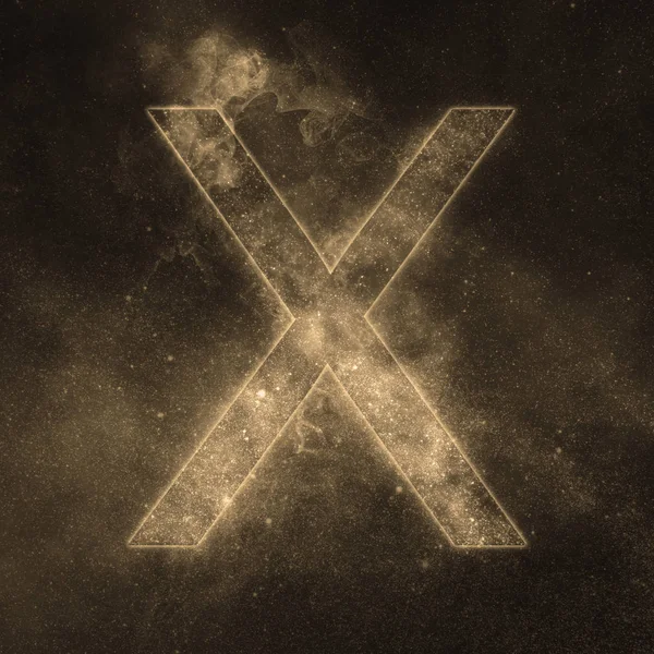Lettera X simbolo dell'alfabeto. Lettera spaziale, Lettera cielo notturno . — Foto Stock