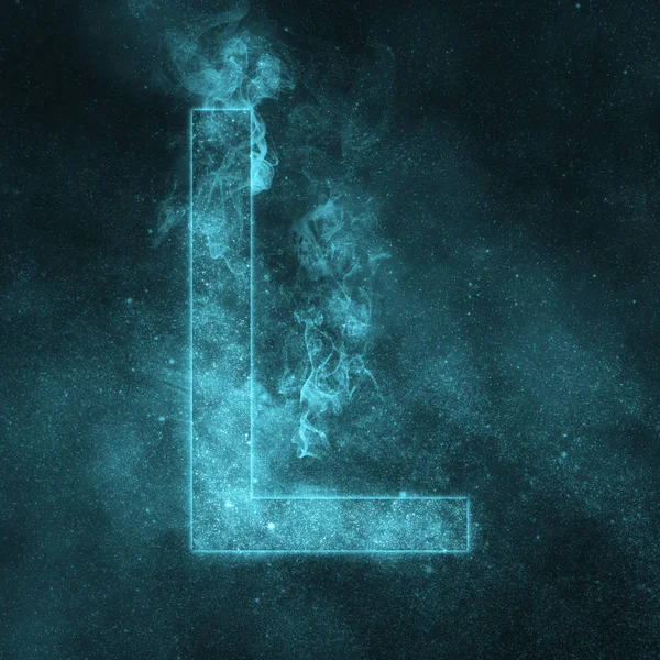 Letra símbolo alfabeto L. Carta Espacial, Carta do Céu Noturno . — Fotografia de Stock