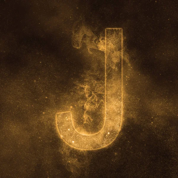 Letter J alphabet symbol. Space Letter, Night Sky Letter.