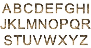 Stilize yıldızlı alfabe. Uzay harfler. Alanı alfabe. Whit üzerinde