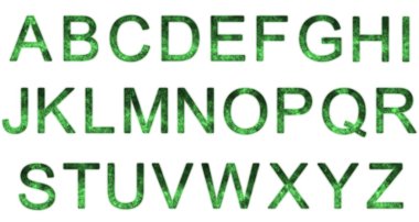 Stilize yıldızlı alfabe. Uzay harfler. Alanı alfabe. Whit üzerinde