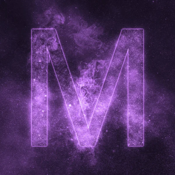 สัญลักษณ์ตัวอักษร M จดหมายอวกาศ, จดหมายกลางคืน . — ภาพถ่ายสต็อก