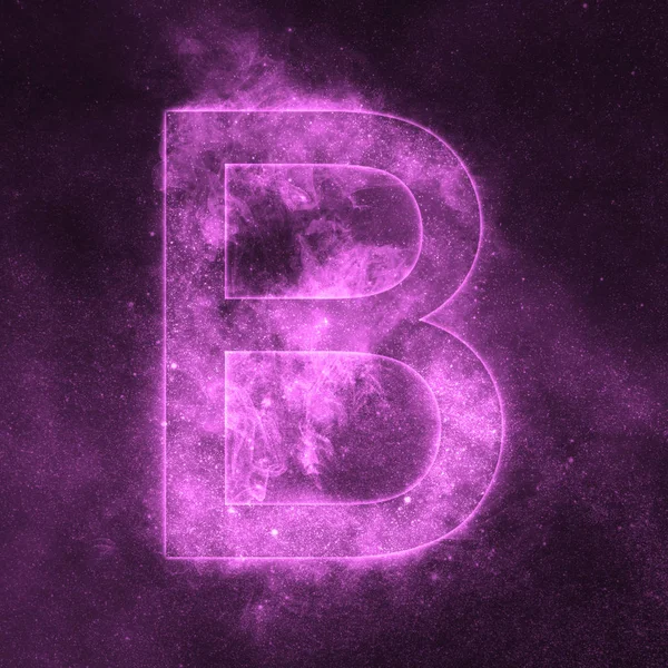 Letter B alphabet symbol. Space Letter, Night Sky Letter. — Stock Photo, Image