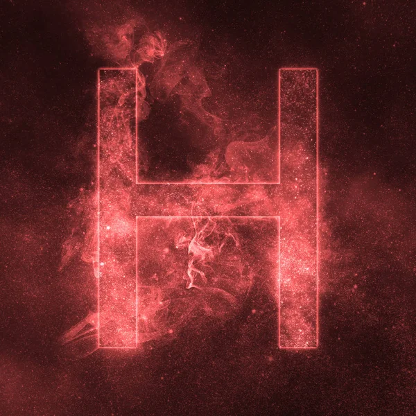 Letra símbolo do alfabeto H. Carta Espacial, Carta do Céu Noturno . — Fotografia de Stock