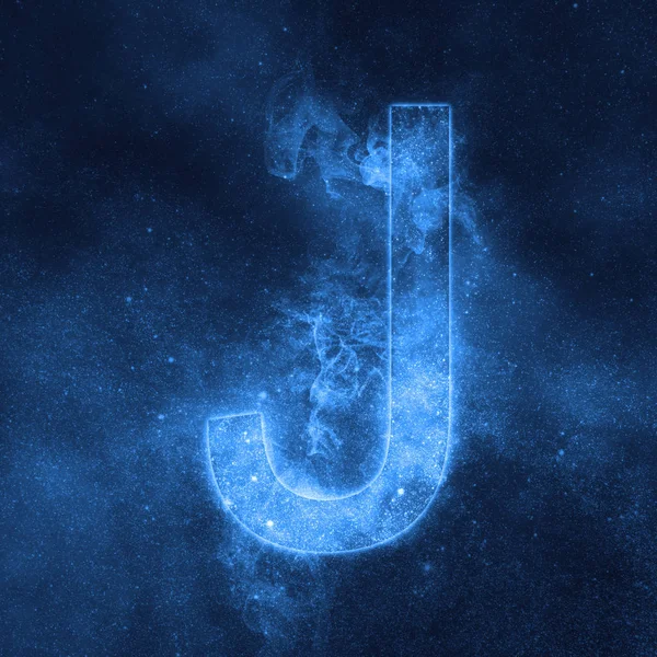 Letter J alphabet symbol. Space Letter, Night Sky Letter. — Stock Photo, Image