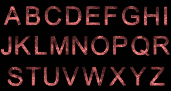 様式化された星空アルファベット。スペース文字。スペースのアルファベット。赤 — ストック写真