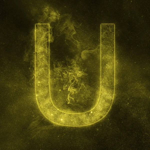 Letter U alphabet symbol. Space Letter, Night Sky Letter. — Stock Photo, Image