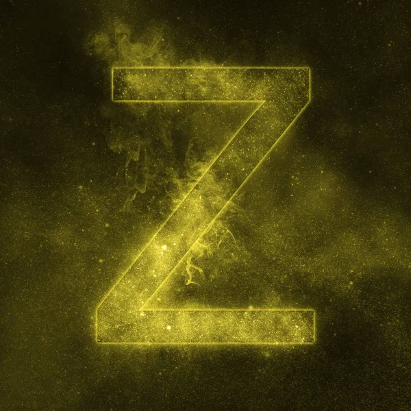 Letter Z alphabet symbol. Space Letter, Night Sky Letter.
