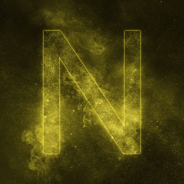 N betű ábécé szimbólum. Hely levelet, éjszakai ég levél. — Stock Fotó