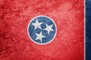 Grunge Tennessee Devlet bayrağı. Tennessee bayrak arka plan doku.