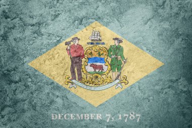 Grunge Delaware Devlet bayrağı. Delaware bayrak doku arka plan.