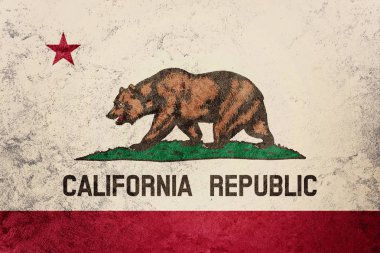 Grunge California Devlet bayrağı. California bayrak arka plan doku.