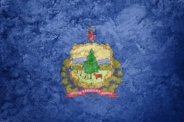 Grunge Vermont Devlet bayrağı. Vermont bayrak arka plan doku.
