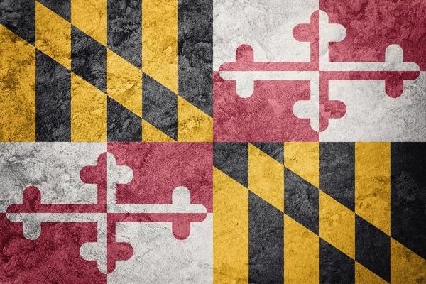 Grunge Maryland state flag. Maryland flag background grunge texture.