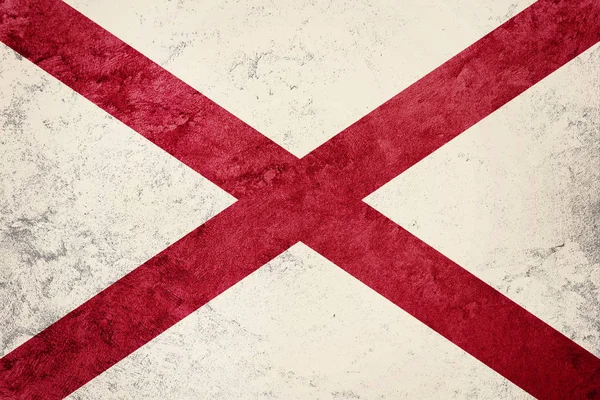 Grunge Alabama Devlet bayrağı. Alabama bayrak doku arka plan. — Stok fotoğraf