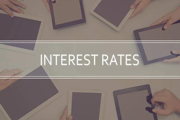 Концепція бізнесу INTEREST RATES КОНСЕПТ . — стокове фото