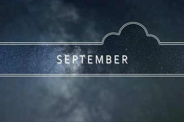 September Wort Cloud-Konzept. Weltraum-Hintergrund. — Stockfoto