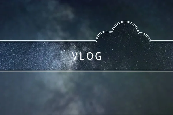 Vlog word cloud Concept. Achtergrond van de ruimte. — Stockfoto