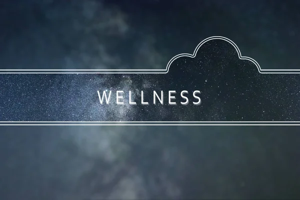 Wellness-word cloud Concept. Achtergrond van de ruimte. — Stockfoto