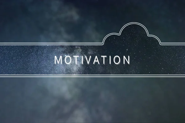 Motivationswort Cloud-Konzept. Weltraum-Hintergrund. — Stockfoto