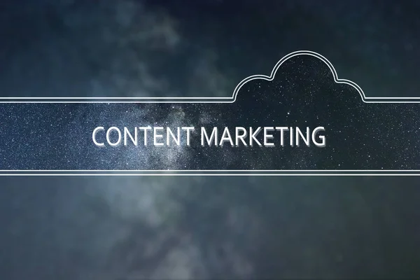 Content Marketing Word Cloud Konzept. Weltraum-Hintergrund. — Stockfoto