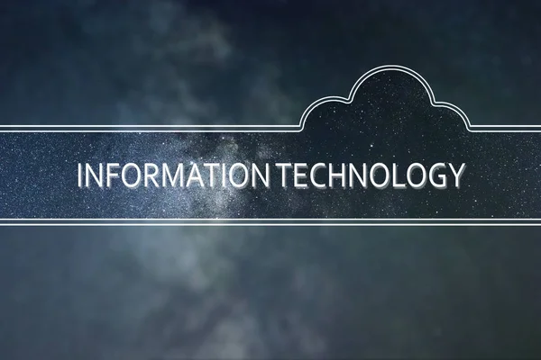 TECNOLOGIA DELL'INFORMAZIONE parola cloud Concetto. Sfondo dello spazio . — Foto Stock