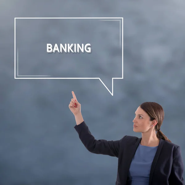 Bankacılık kavramı iş kavramı. İş kadın kavramı — Stok fotoğraf