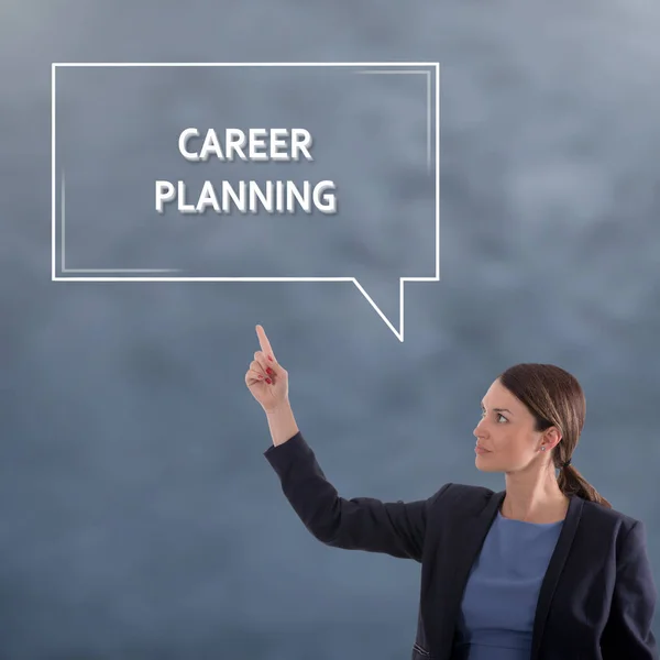 CAREER PLANNING Business Concept. Conceito Gráfico de Mulher de Negócios — Fotografia de Stock