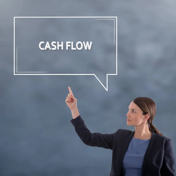 Cash-Flow-Geschäftskonzept. Grafisches Konzept der Geschäftsfrau — Stockfoto